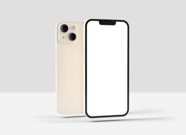 Tasarımınız için boş ekranlı iPhone 14 yıldız ışığı