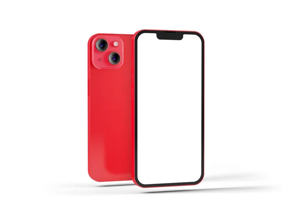 Iphone Merah Diisolasi Dari Latar Belakang Putih — Stok Foto