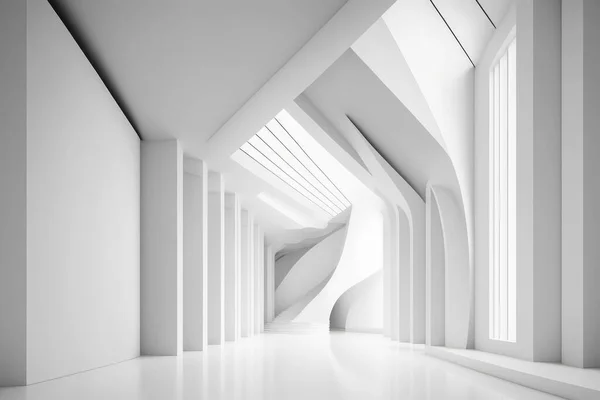 Abstract Architecture Modern White Interior Design — Stok Foto