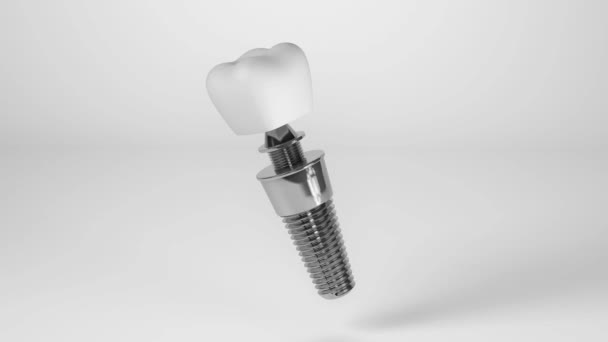 Proteza Dentystyczna Białym Tle Animacja Renderowania — Wideo stockowe