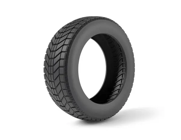 Beyaz arka planda izole edilmiş bir araba lastiği.