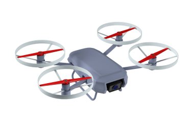 Beyaz arkaplan üzerinde izole edilmiş bir İHA, 3d Hazırlama