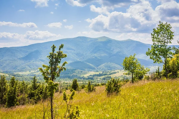 Piękny Widok Ukraińskich Beskidów Polonijnych Gór Dolin Skaliste Szczyty Karpat — Zdjęcie stockowe
