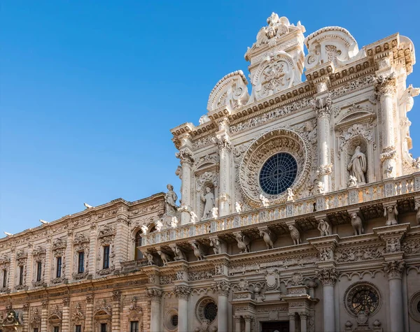 Basilica of Santa Croce, Lecce is a 17th-century baroque church featuring a facade with dozens of intricate figures & a rosette window.