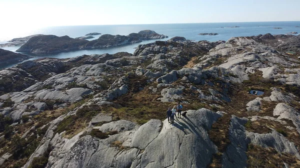 Norwegische Berge Und Norwegisches Meer Natur Norwegens Wandergruppe Den Bergen — Stockfoto