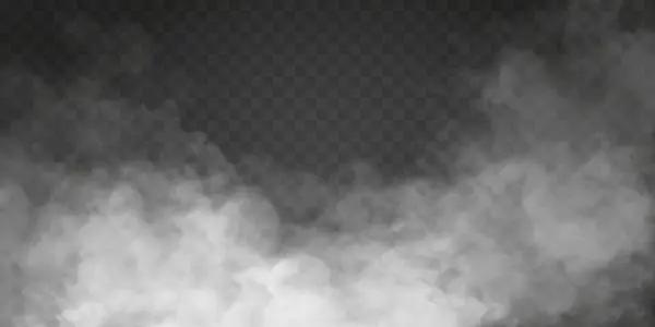 Туман Дым Изолированы Прозрачный Специальный Эффект Облачность Белого Вектора Туман — стоковый вектор