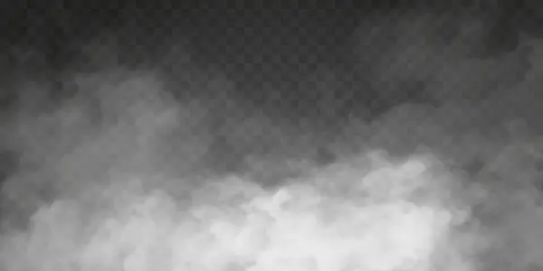 Туман Дым Изолированы Прозрачный Специальный Эффект Облачность Белого Вектора Туман — стоковый вектор