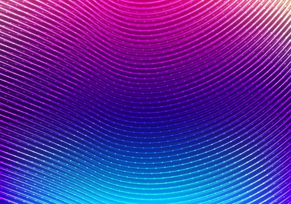 蓝色和粉色动态波纹线和圆点颗粒图案背景和纹理技术数字连接的概念 矢量说明 — 图库矢量图片