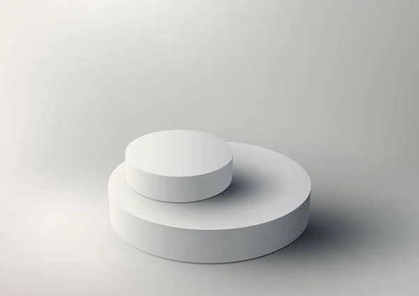 Realistisk Moderne Stil Tom Hvit Podium Plattform Display Minimal Vegg – stockvektor
