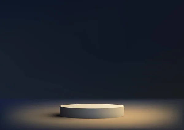 Ρεαλιστική Σύγχρονη Πολυτέλεια Στυλ Λευκό Βάθρο Πλατφόρμα Minimal Σκηνή Τοίχο — Διανυσματικό Αρχείο