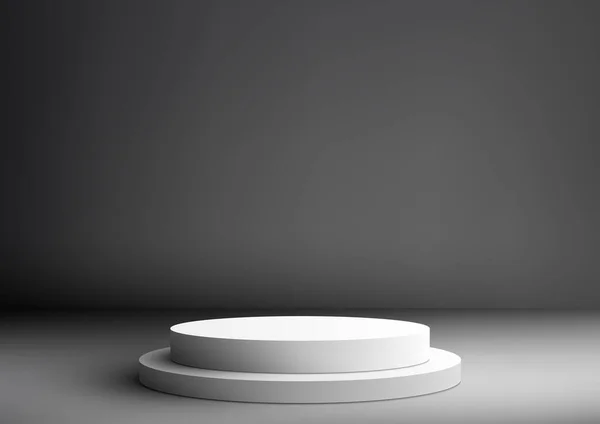 Weißes Podium Studioraum Ist Ein Perfektes Modell Für Die Produktpräsentation — Stockvektor