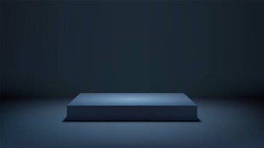 Lşık Işıklı Zarif 3D Mavi Podyum: Çağdaş Ürün Görünümü, Mockup ve Showcase için ideal