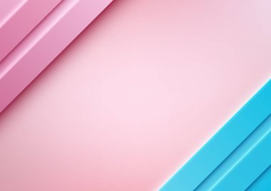 Çapraz çizgileri ve üst üste binen geometrik şekilleri olan modern pastel pembe ve mavi soyut arkaplan, yaratıcı projeler, duvar kağıtları ve grafik tasarımları için derinlik ve canlı karşıtlık yaratır.
