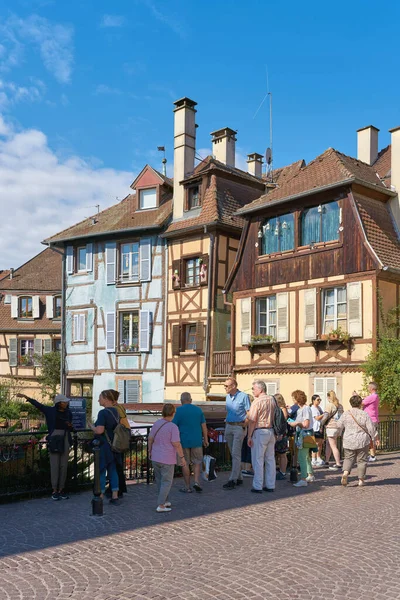 Colmar Frankreich August 2022 Touristen Der Mittelalterlichen Altstadt Von Colmar — Stockfoto