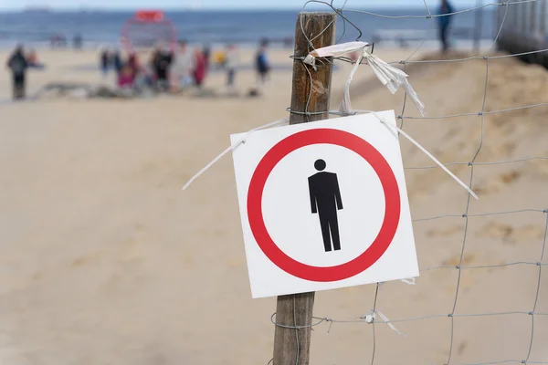 Inget Intrång För Att Skydda Sanddynerna Ett Skyddat Område Vid — Stockfoto