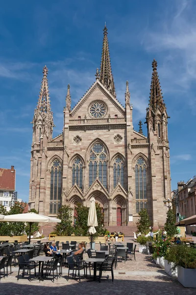 Mülhausen Frankreich September 2022 Die Kirche Tempel Saint Etienne Place — Stockfoto