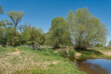 the small river Ehle at the hohe Brcke, high bridge near the village Biederitz in Germany