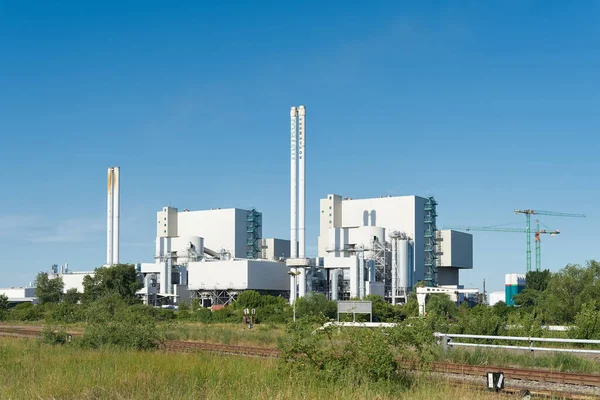 Magdeburg Niemcy Lipca 2022 Elektrownia Odpadów Magdeburgu Obszarze Przemysłowym Rothensee — Zdjęcie stockowe