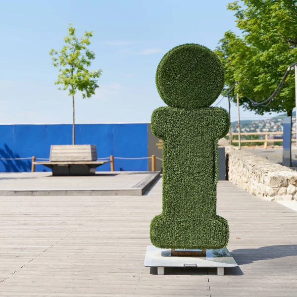 Zelený Symbol Označující Turistické Informační Centrum Hradním Kopci Budapešti — Stock fotografie