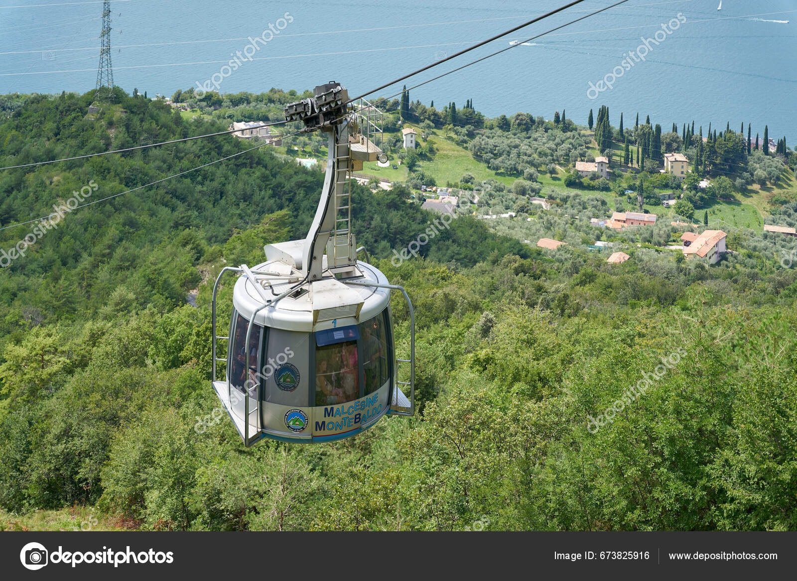 Malcesine Italy July 2023 Funivia Cable Car Gondola Way Malcesine