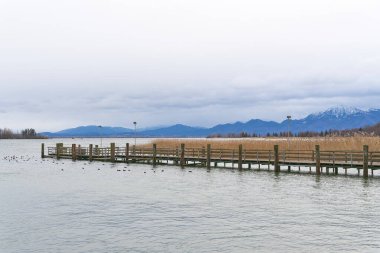   Jetty on the Herreninsel on Lake Chiemsee for excursion boats from Prien am Chiemsee to the Herreninsel                              clipart