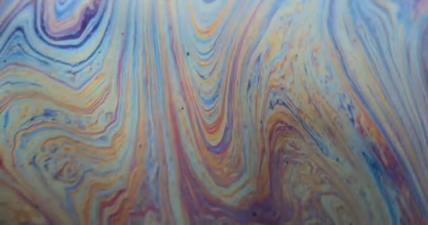 Colored Overflows Surface Soap Bubble — Stock Video