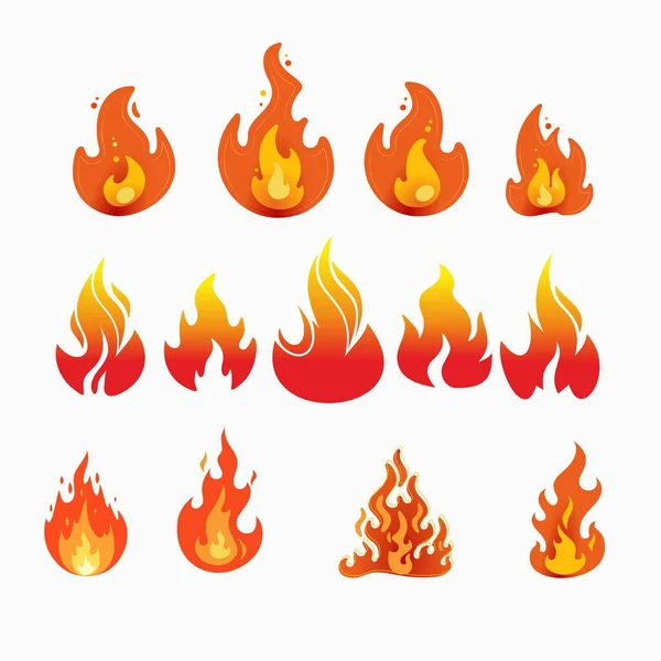 Stilisierte Vektorbilder Des Feuers — Stockvektor