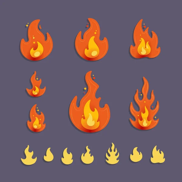 Stilisierte Vektorbilder Des Feuers — Stockvektor