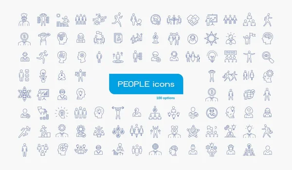 Иконы Пиктограммы Люди Подписывают Символы Сюжеты — стоковый вектор