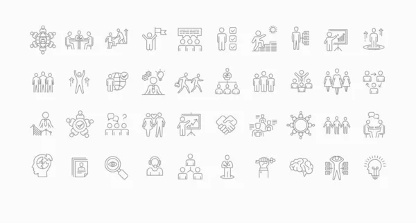 Ikony Piktogramy Lidé Znamení Symboly Spiknutí — Stockový vektor