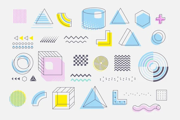 デザイン要素のメガセット ベクトル抽象幾何学線と図形 — ストックベクタ