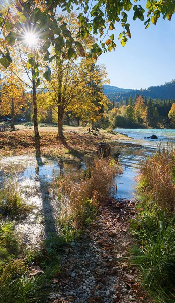 湖滨清澈的秋天风景 瓦尔德湖上游 — 图库照片
