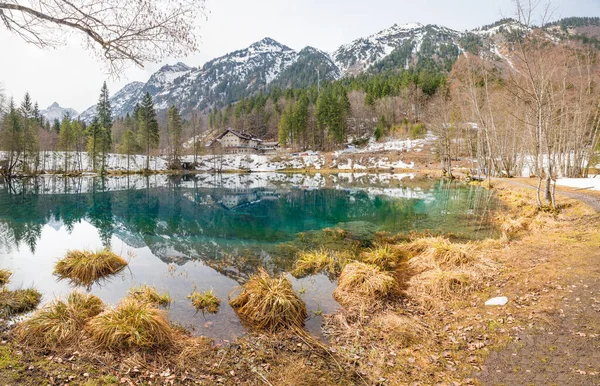 Christlessee allgau Alpleri. Yürüyüş güzergahı Oberstdorf, Mart ayının ilk bahar manzarası