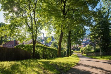 walkway up to calvary hill, tourist resort Bad Tolz upper bavaria