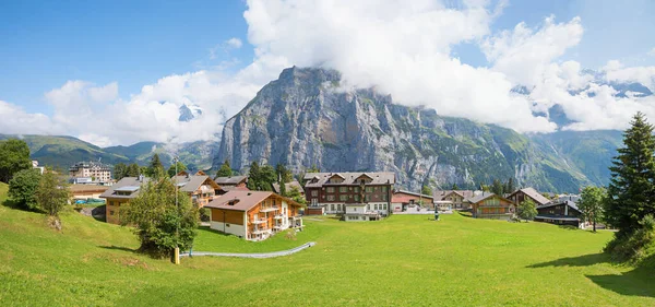 Красивая Альпийская Деревня Murren Бернезе Альпы Швейцарии — стоковое фото