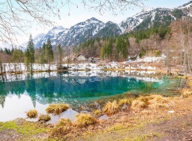Christlessee allgau Alpleri. Yürüyüş güzergahı Oberstdorf, Mart ayının ilk bahar manzarası