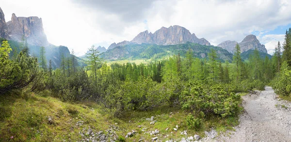 View Pisciadu Hiking Trail Sassongher Sass Ciampac Landscape Dolomites Alta — Stock Photo, Image