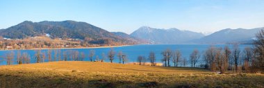 landscape panorama Kaltenbrunn, Gmund, lake Tegernsee in February. Destination Upper Bavaria clipart