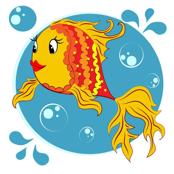 Симпатичная Золотая Рыбка — стоковый вектор