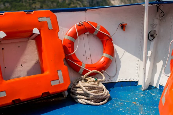 Lifebuoy Deck Ship Close — Stock Photo, Image