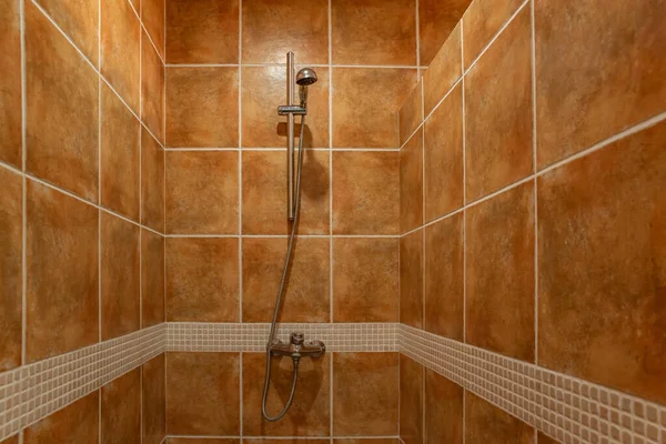Shower Area Orange Tiles — Stock Photo, Image
