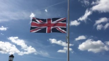 British union Flag flying at half mast