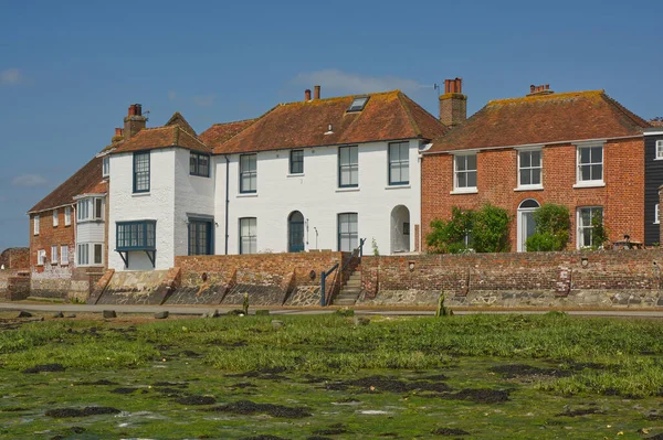Přímořské Domy Boshamu Západním Sussexu Anglii Při Odlivu — Stock fotografie