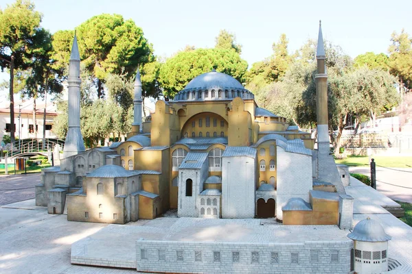 Antalya Turquia Setembro 2022 Layout Edifício Histórico Reduzido Mesquita Muçulmana — Fotografia de Stock