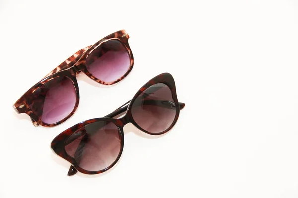 Óculos Sol Femininos Uma Moldura Decorativa Plástico — Fotografia de Stock