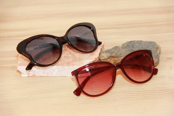 Óculos Sol Moda Designer Feminino Uma Moldura Plástico — Fotografia de Stock