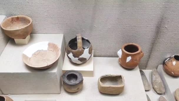 Antalya Turkey May 2023 Antique Rare Pottery Food Drinks Found — Stock Video