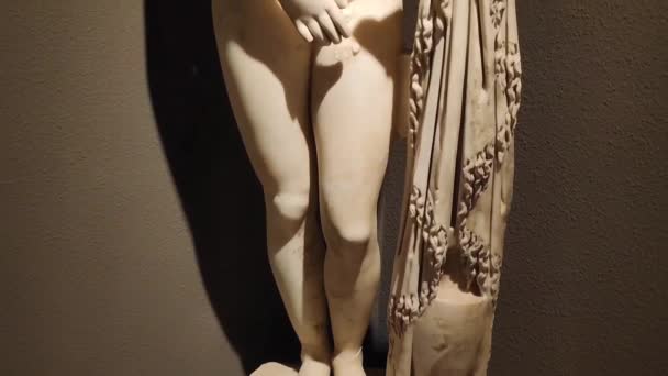Antalya Turkey June 2023 Ancient Roman Marble Statues Women Beautiful — Stock Video