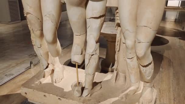 Antalya Turecko Června2023 Starověké Římské Mramorové Sochy Žen Krásnými Postavami — Stock video
