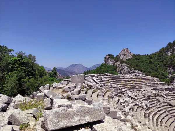 stock image The old ruins of an ancient stone amphitheater